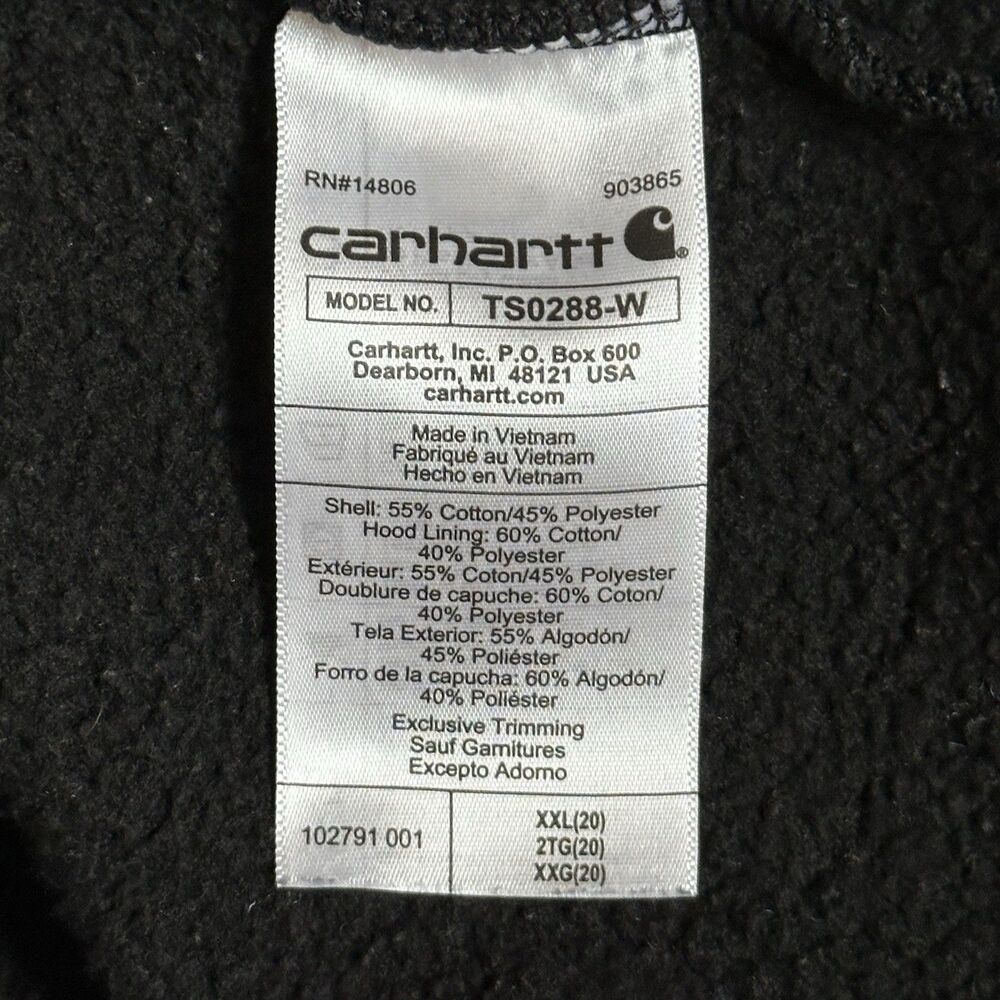 Carhartt Women's Midweight Logo Sleeve Graphic Sweatshirt Black Sz 2XL Oversized - Picture 9 of 10